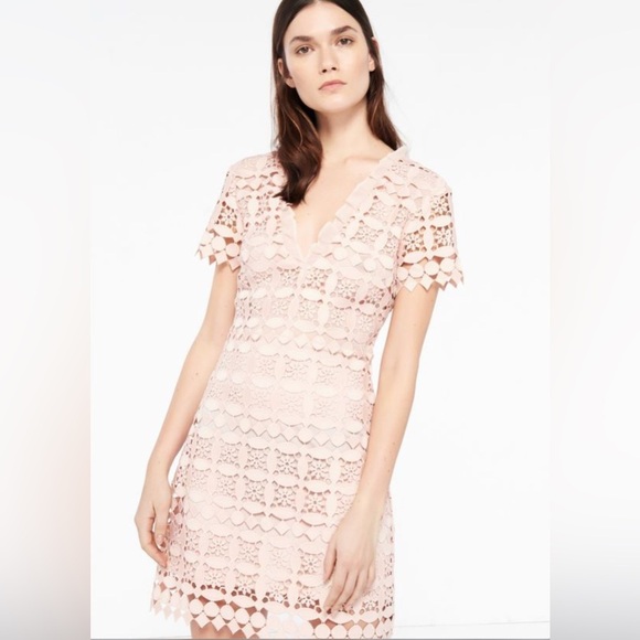 Sandro Paris Manureva Pink Lace Dress 6 - Picture 1 of 15